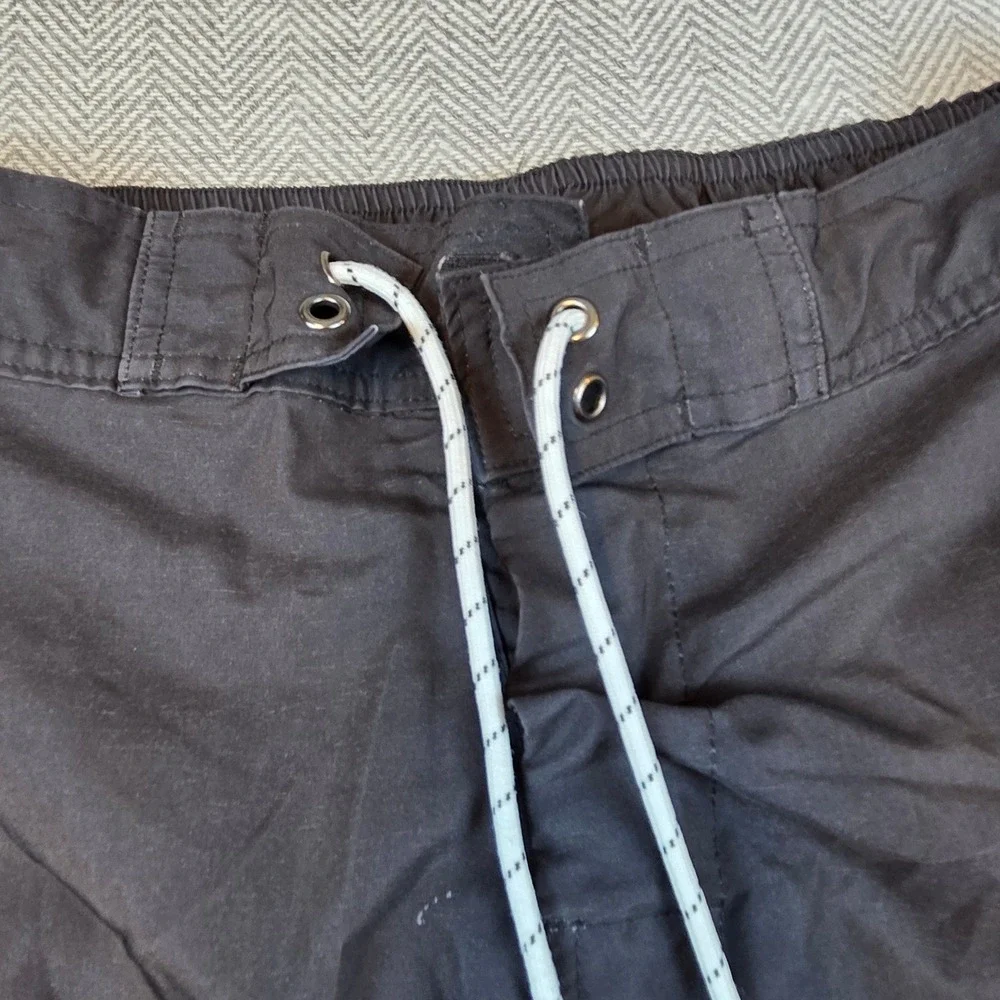 Arizona Jean Co Mens Black White Palm Tree Board Shorts Medium Swim Trunks